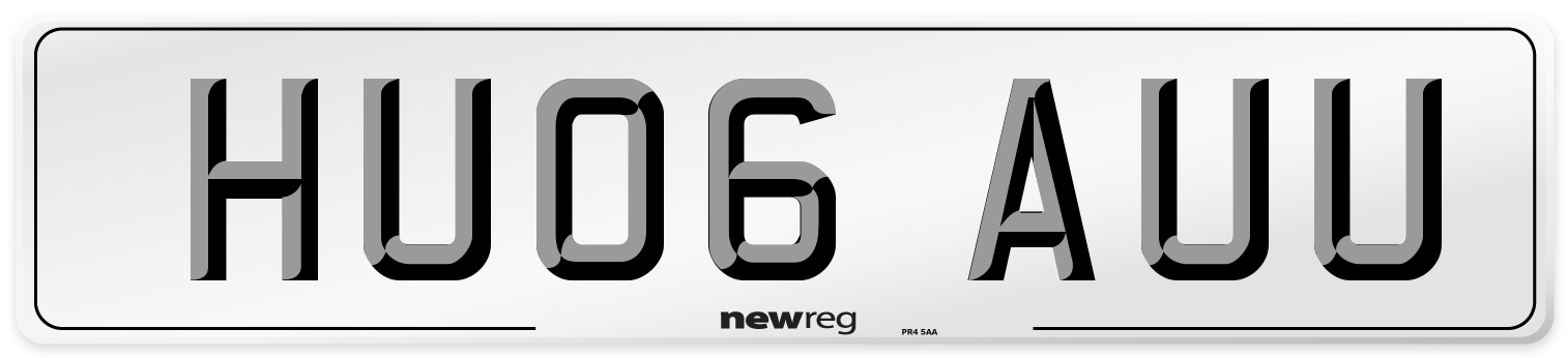 HU06 AUU Number Plate from New Reg